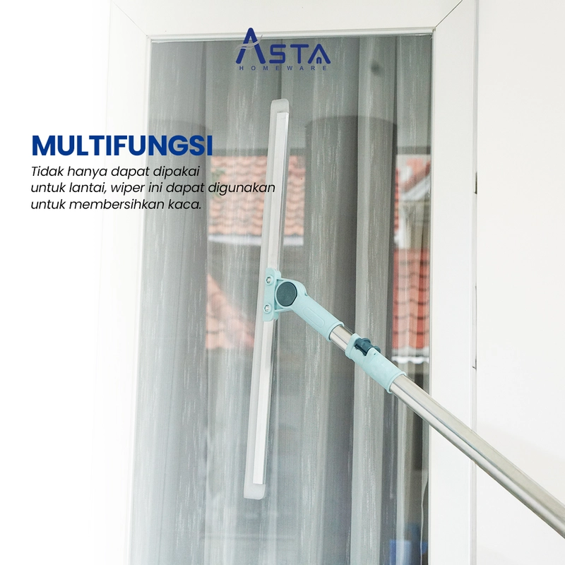 Product image Asta Serokan Air Karet Pembersih Lantai Jendela Serbaguna Gagang Panjang 117 cm Size 30 cm