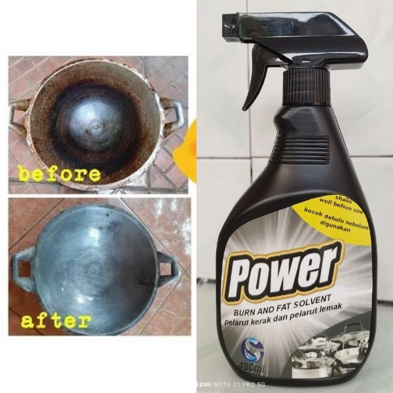 Product image Scrab - BISA COD /BAYAR DITEMPAT terlaris termurah POWER DEGREASER BURN penghilang kerak pembersih wajan gos 600ml Hitam