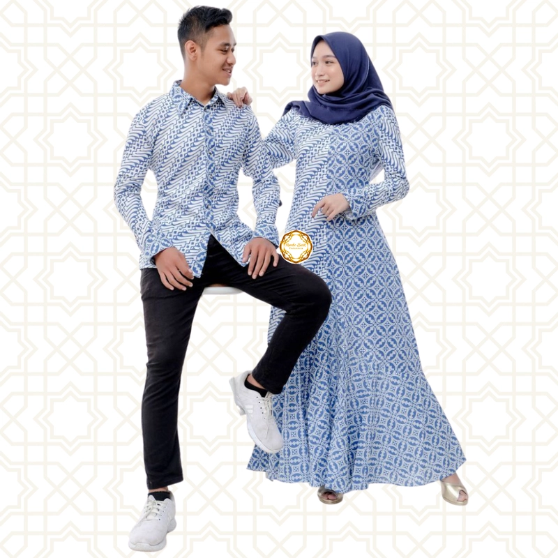 Product image Couple Terbaru Full Batik - Tiga Varian Warna - Bisa Beli Pisah Kemeja Saja Size M C1