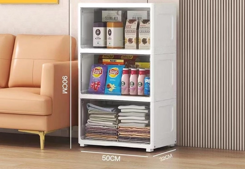 Product image Rizki Electronics - Yuumi Lemari Plastik Transparan Jumbo 2 SUSUN PUTIH