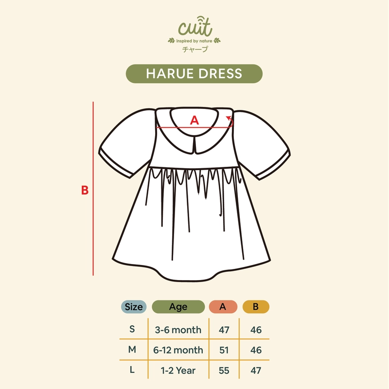 Product image CUIT Baby 3 Bulan - 2 Tahun Setelan Harue Dress Anak Perempuan M Dusty Pink