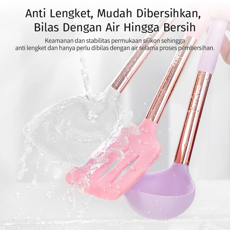 Product image Homespira - 6 in 1 Spatula Set With Storage Rack Irish Lilac Set isi 6 pcs Irish Lilac