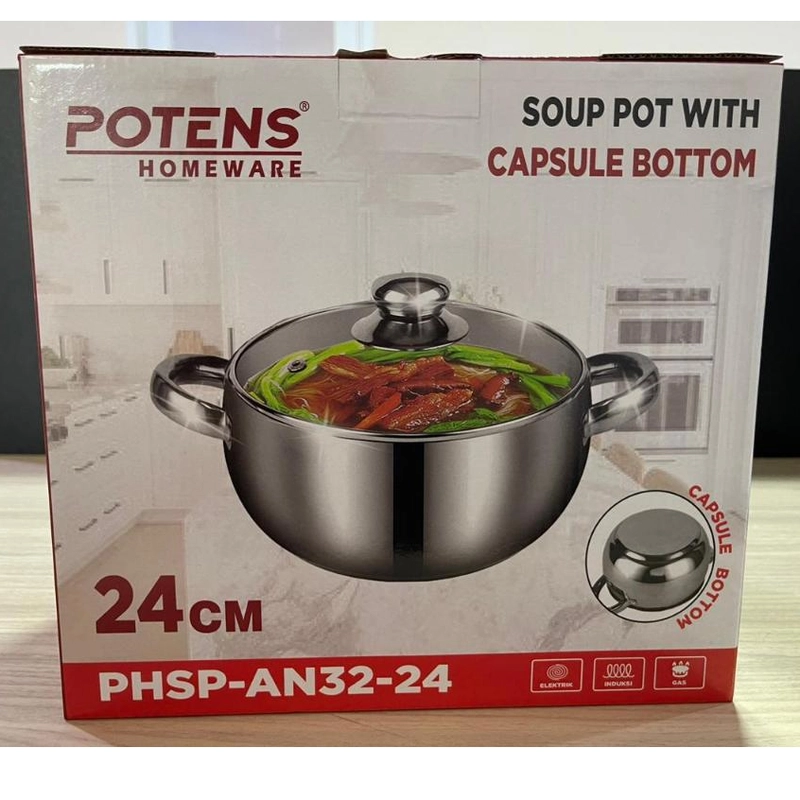 Product image KJU - POTENS Panci Susu Stainless Steel Dengan Tutup kaca 24 Stainless Steel
