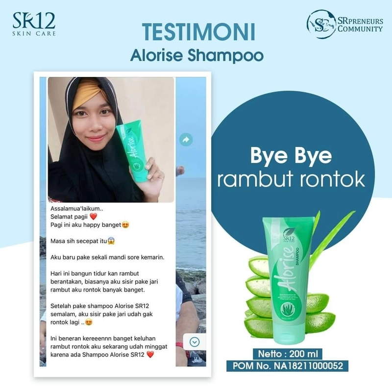Product image Alorise Shampoo SR12 Shampoo Melebatkan Rambut / Menghitamkan Rambut 100 ml Alorise Shampoo