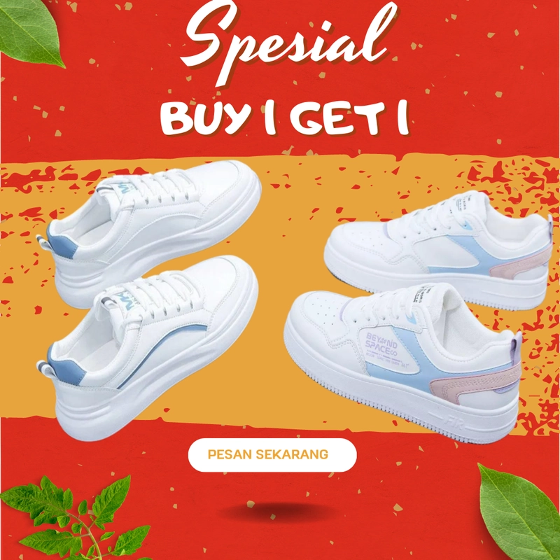 Product image Koekita - Paket Kombinasi Buy 1 Get 1 Sepatu Kets Sneakers Wanita Beyound Space & JN-002 38 P BIRU & P. BIRU