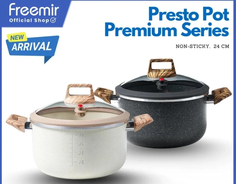 Product image Rizki Electronics - freemir Panci Sup Gentong 24cm 5,5 liter hitam/beige
