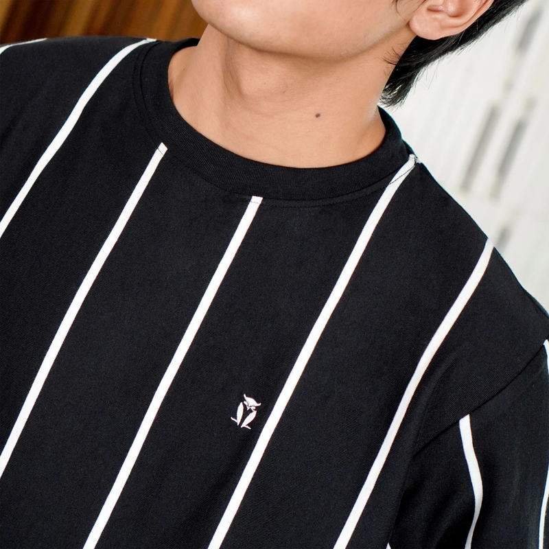 Product image MATSUDA APPAREL - MATSUDA Kaos Oversize Stripe Omitama S (LD 104CM) BLACK