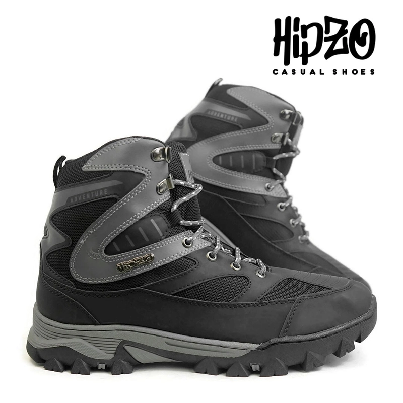 Product image Hipzo - HIPZO Sepatu Hiking M072 Boots High Quality Untuk Pria Size Jumbo 39 ABU HITAM