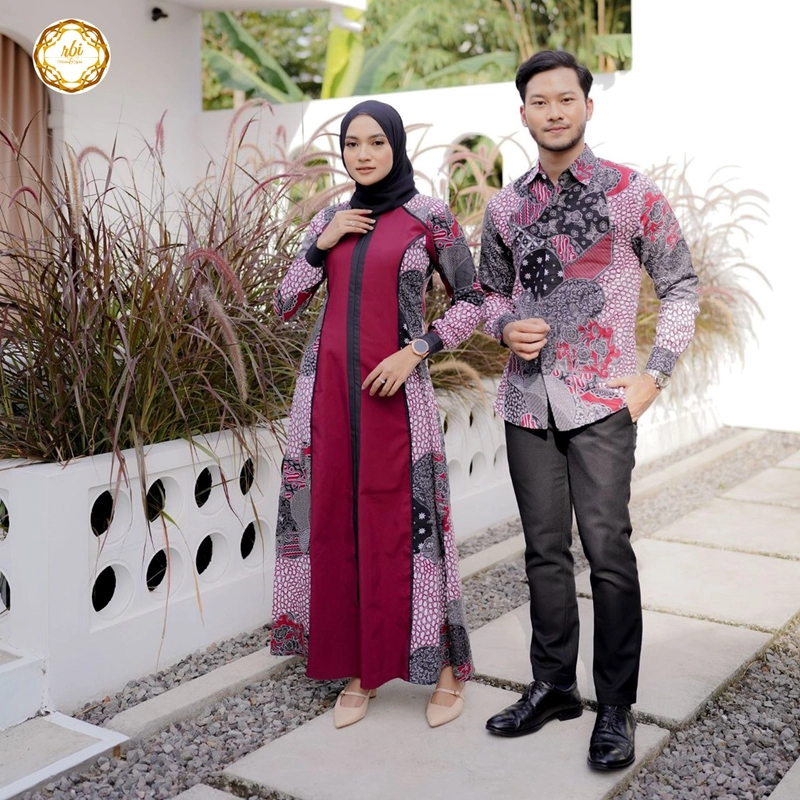 Product image Rambe Batik Indonesia - Batik Couple Gamis Shakillah Original Bahan Katun Prima Boleh Beli Pisah Kemeja M A