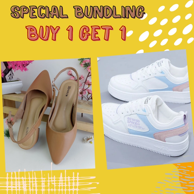 Product image Koekita - Paket Bundling Buy 1 Get 1 Sandal Wanita Damara & Sepatu Wanita Beyound Space 41 Moca & Tosca