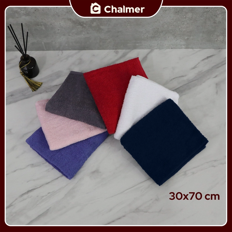 Product image Chalmer - Handuk Kecil Chalmer 30x70 cm Handuk Olahraga Tangan Wajah Lap Serbaguna 30x70 cm Putih