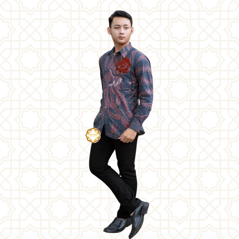 Product image New Arrival Kemeja Batik Slimfit Premium Kualitas Butik M Blue Navy