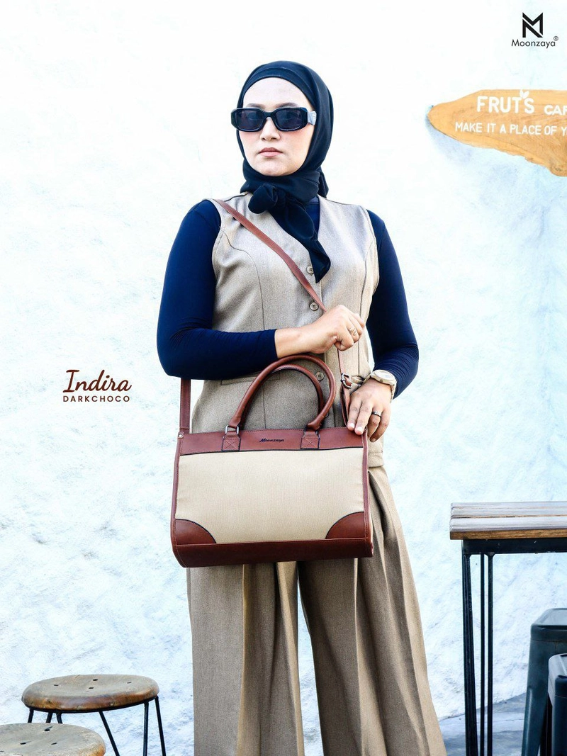Product image Moonzaya - INDIRA BAG BY MOONZAYA TAS TENTENG WANITA TAS SELEMPANG WANITA INDIRA DARK CHOCO