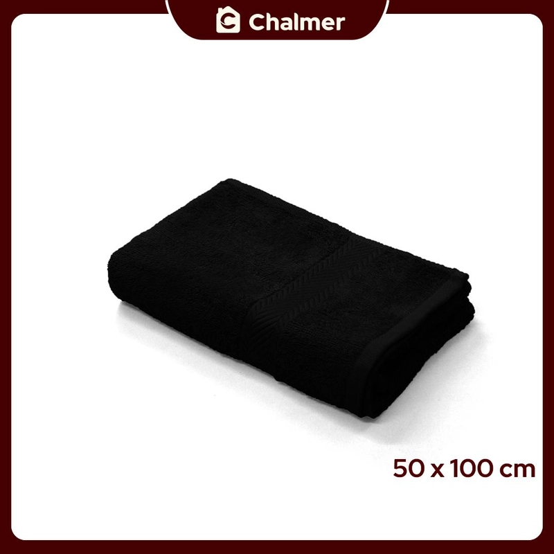 Product image Chalmer - Handuk Mandi Chalmer 50 x 100 cm Ukuran Medium Handuk Travel Handuk Kepala 50 x 100 cm Hitam