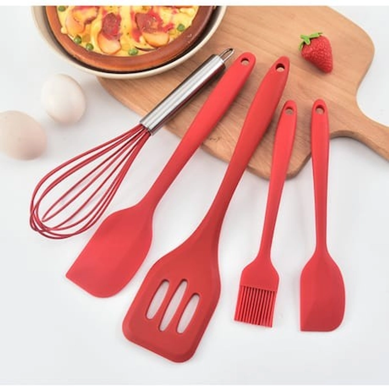 Product image Toko Mawar - Spatula Set Alat Masak 5 in 1 bahan Silikon 200 Gr Random