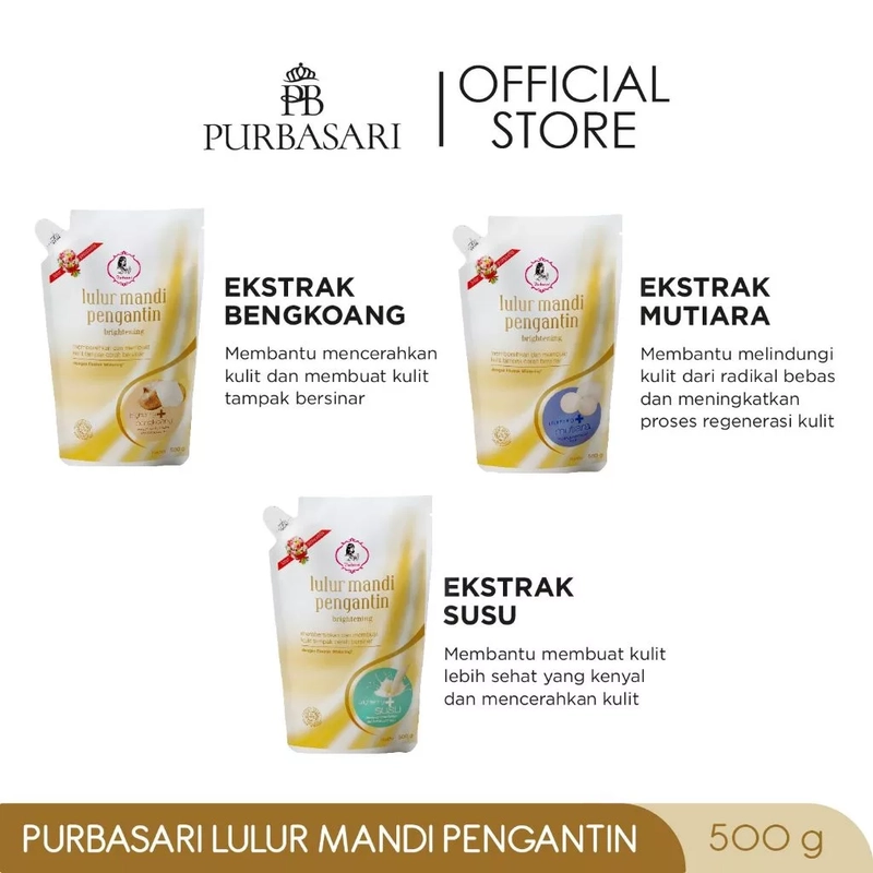 Product image Purbasari - [BUY 1 GET 1] Purbasari Lulur Mandi Pengantin 500gr 500gr Susu+Mutiara