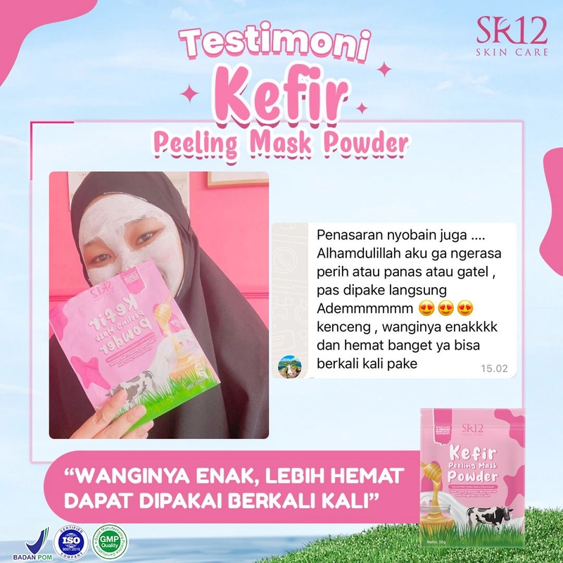 Product image SR12 Kefir Peeling Mask Powder Mengeksfoliasi Sel Kulit Mati 50g Kefir Mask