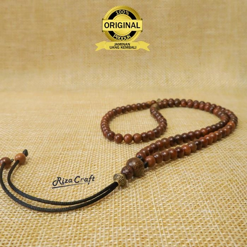 Product image Riza Craft - Kalung Tasbih Kecil 99 Butir Kayu Kokka Kaukah Kokkah Coklat ASLI Turki Arab Mesir Pria Wanita S Coklat