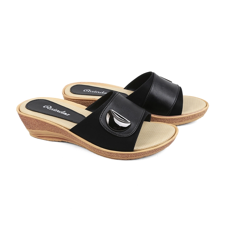 Product image Catenzo Official - Raindoz - Sandal Wedges Casual Wanita Hitam RMH 334 36 Hitam