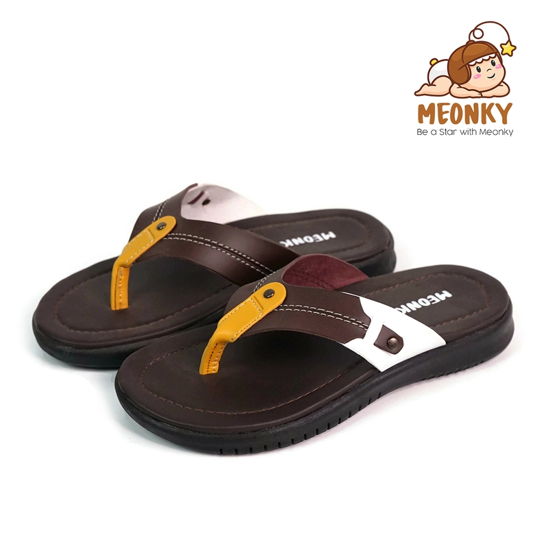 Product image Meonky Official - Sandal Anak Laki Laki Sendal Japit Sintetis Casual SB - 11 Untuk Bermain Sekolah 36 Coklat Tua