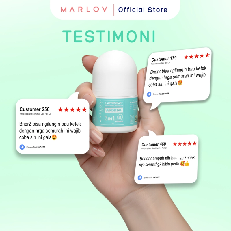 Product image MARLOV - Antiperspirant Deodorant Whitening 3in1 SENSITIVE Soothing Calming Non Alergi Roll On 25ml 25ml Sensitive