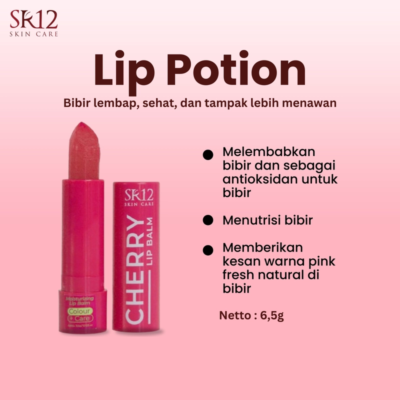 Product image SR12 Indonesia - SR12 Cherry Lip Balm Moisturizing Lip Balm Colour + Care 6.5 g lip balm cherry