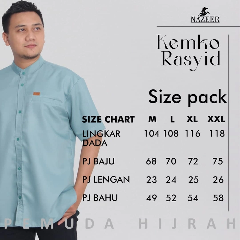 Product image Nazeer - Kemko Rasyid Kemeja Koko M Medium Turquoise