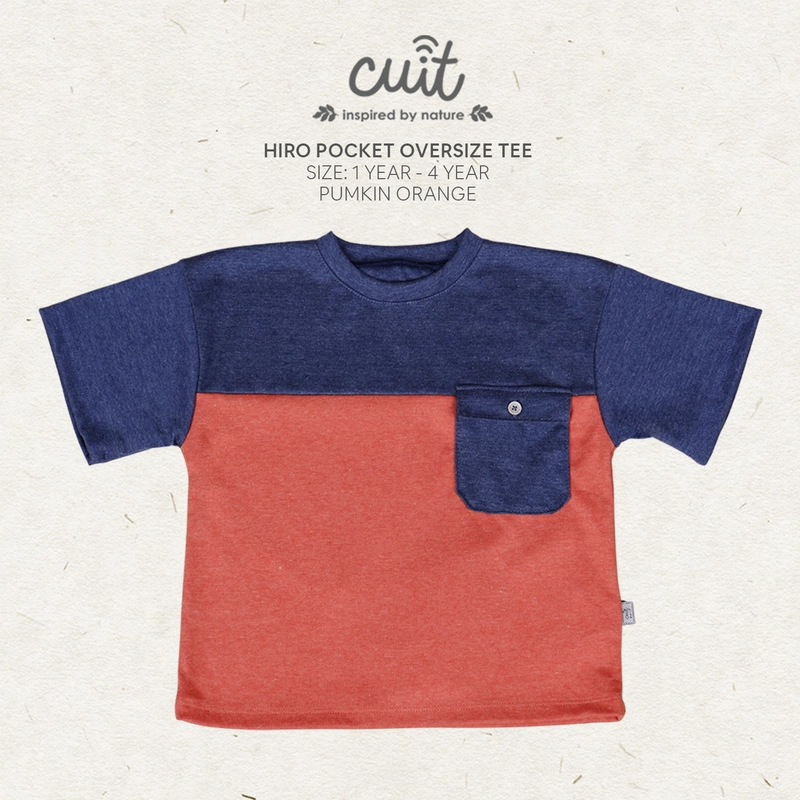 Product image CUIT Baby 1 - 4 Tahun Oversize T Shirt Pocket Atasan Anak Hiro Unisex L Teracotta