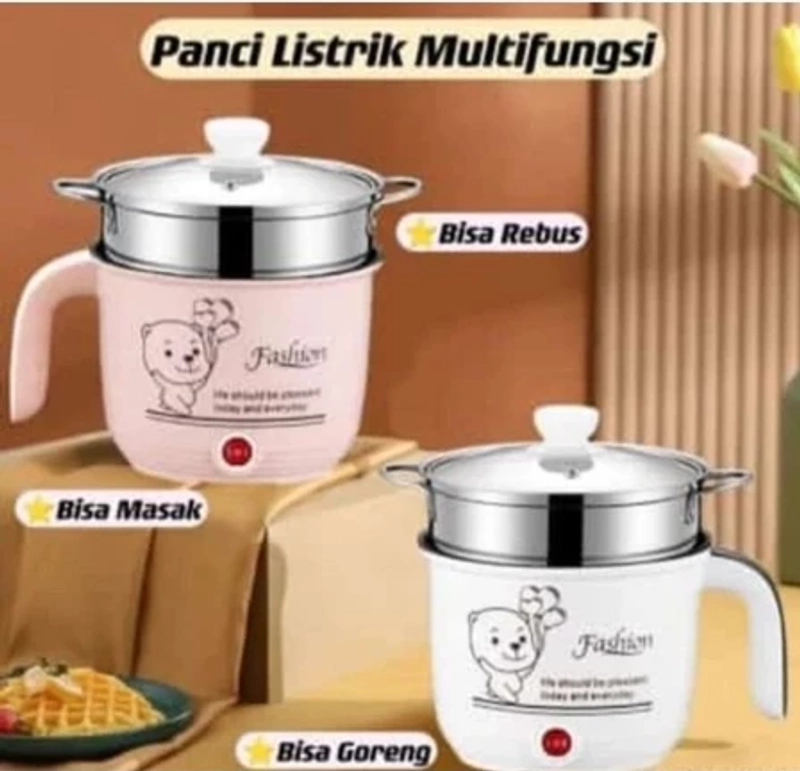 Product image UNIQSO STORE - PANCI LISTRIK Serbaguna Lapisan Keramik Panci Travel Kukus & Goreng / Panci Kukus Multifungsi 1 UNIT RANDOM
