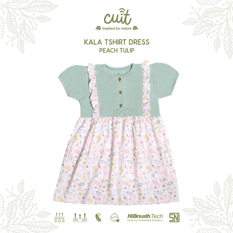 Product image Kintakun Baby - KINTAKUN BABY X CUIT Kala Tshirt Dress Anak Toodler Motif Bunga 1-4 Tahun L (1-2 tahun) Peach Tulip