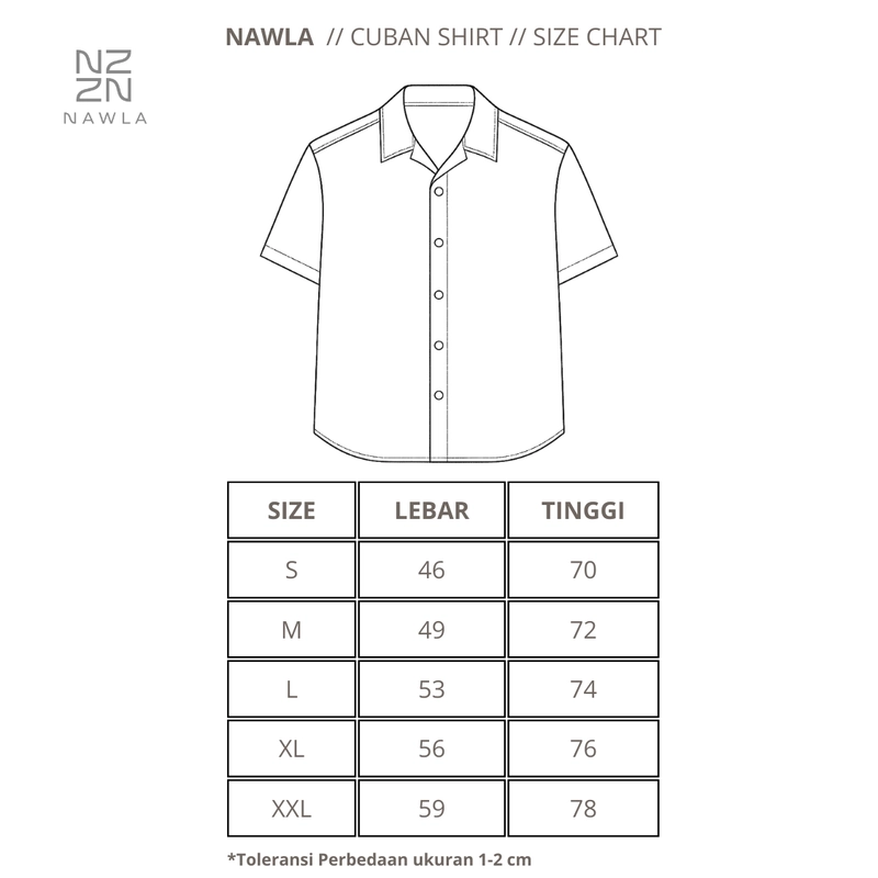 Product image NAWLA - Kemeja Cuban Colar Lengan Pendek S Blue