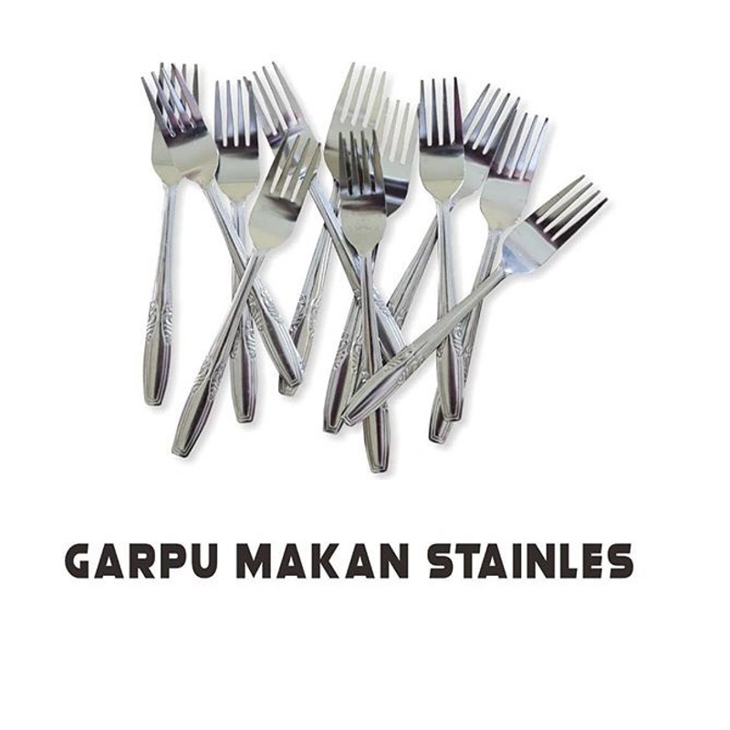 Product image ( Buy 2 Get 1) Toko Mawar - Garpu Makan Stainless 500 Gr Silver