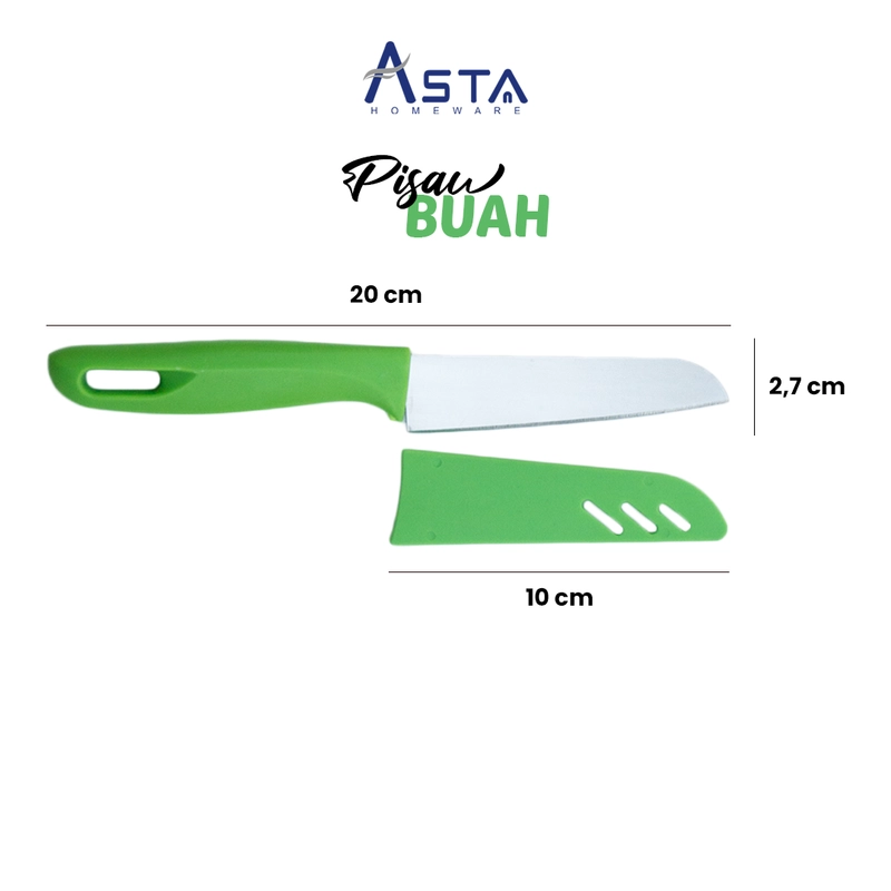 Product image Asta Pisau Dapur Stainless Tajam Kupas Buah Sayur Serbaguna 20 cm Warna Pink