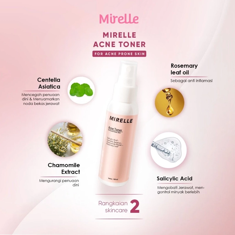 Product image Mirelle - Acne Toner Wajah 100ml With Salicylic Acid Atasi Jerawat dan Kontrol Minyak Berlebih 100ml Toner