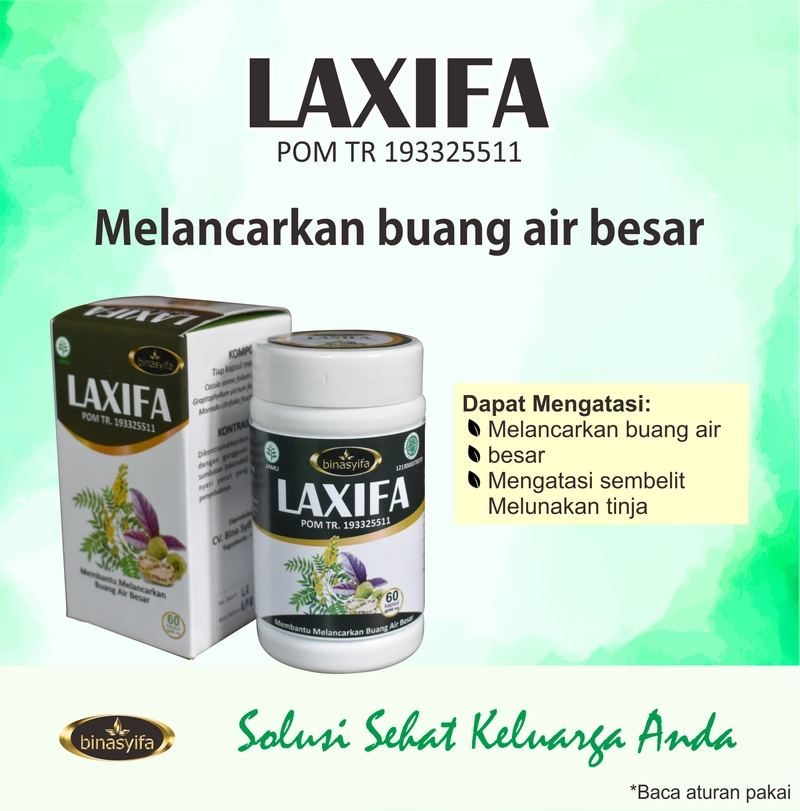 Product image LAXIFA Obat Detox Pelancar BAB Lancar Herbal Pembersih Usus Kotor dan Detoksifikasi Obat Susah BAB S 60 kapsul Herbal