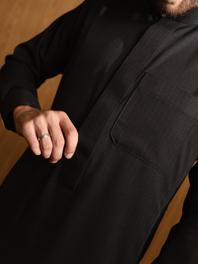 Product image Local Project - Fahd Dramatic Black - Jubah Pria Dewasa Gamis Lengan Panjang S Hitam