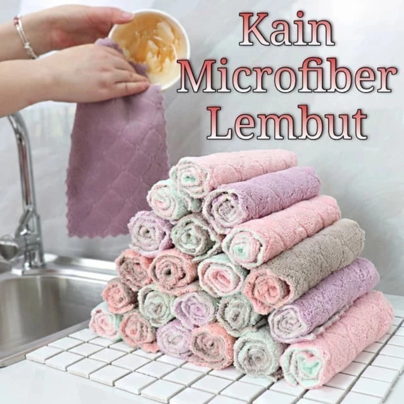 Product image KAMJE Kain Lap Meja Piring Serbet Dapur Microfiber Anti Minyak Kitchen Towel Serbaguna KMJ025 KMJ025 21x14 CM
