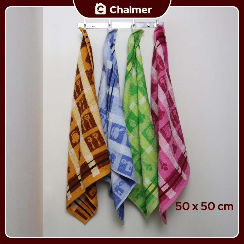 Product image Chalmer - Lap Tangan Handuk Chalmer 50 x 50 cm Serbet Handuk Cuci Tangan Lap Gantung 50x50 Cook - Pink