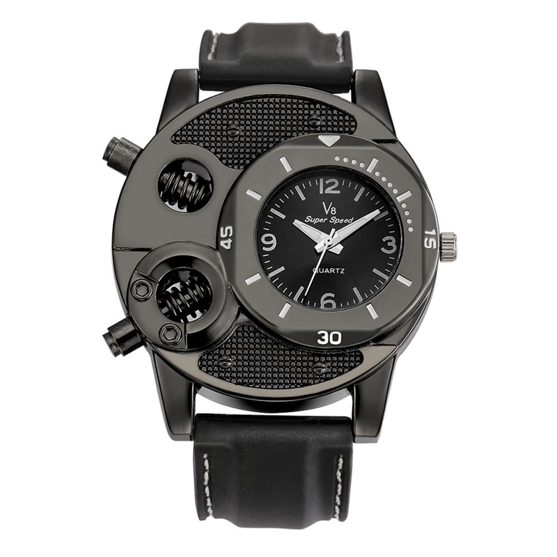 Product image RAYATORY - Super Speed Jam Tangan Analog Luxury + Box - V8 Tipe V8 Black / Hitam
