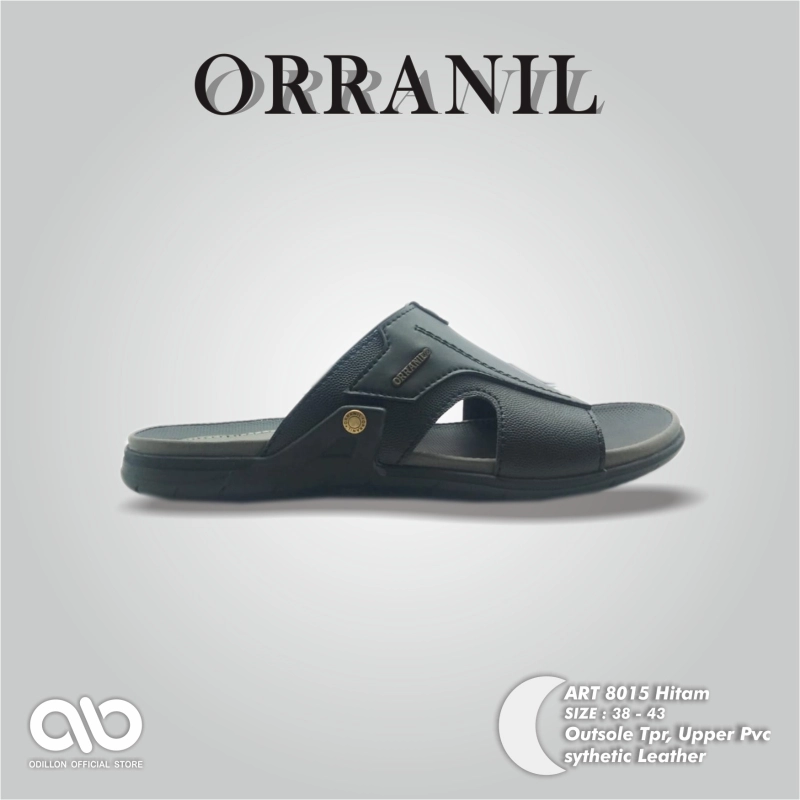 Product image Odillon - Orranil - 8015 / Sandal Slip On Pria Casual 38 BLACK