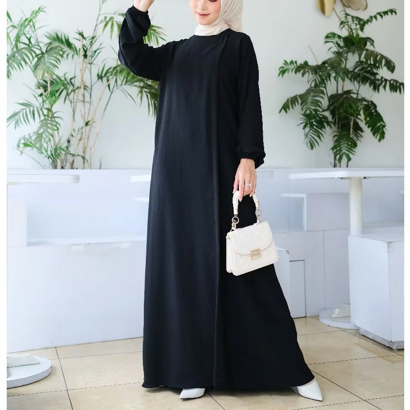 Product image MEQA DAILY - MEGA DAILY - Gamis Maryam Dress Simple Lebaran Kekinian Hyget Super 1058 Hitam