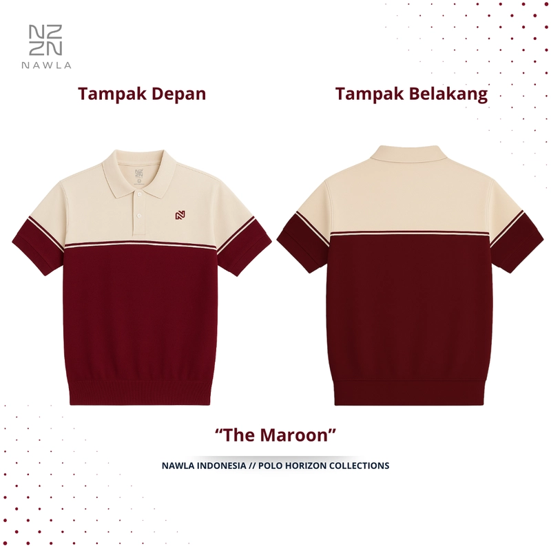 Product image NAWLA - Polo Shirt Horizon Lengan Pendek S Maroon