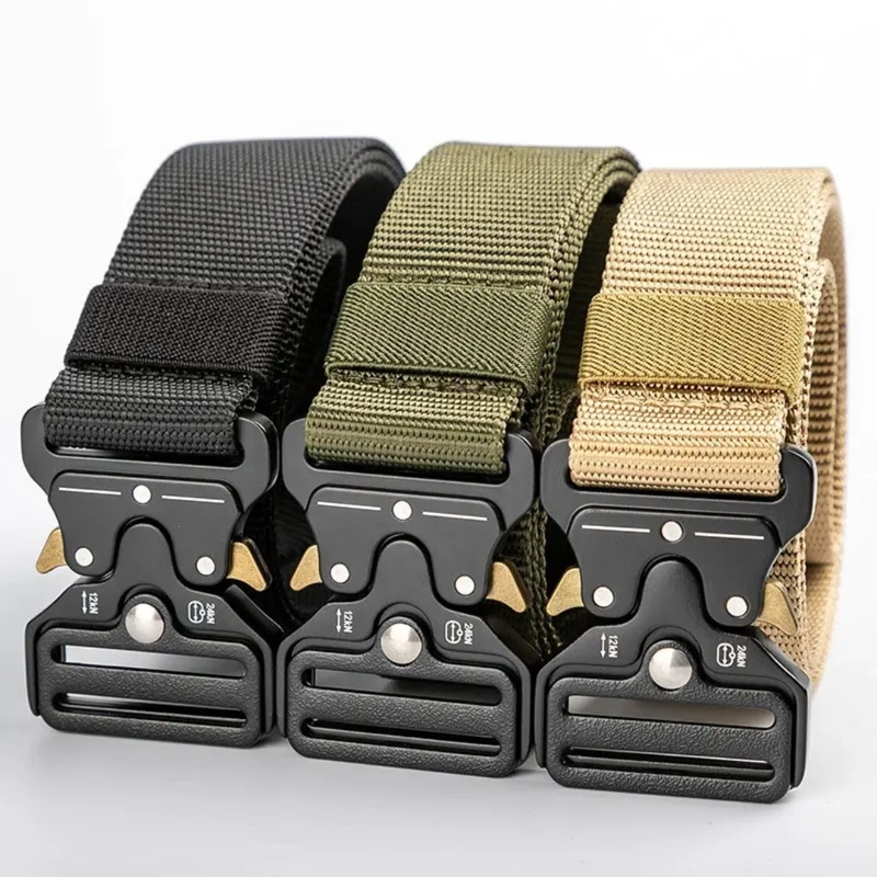 Product image KAHASIL - Ikat Pinggang Sabuk Gesper Pria Tactical Nylon Kanvas Kepala Besi Panjang 120cm KHBELT55 all variant NAVY