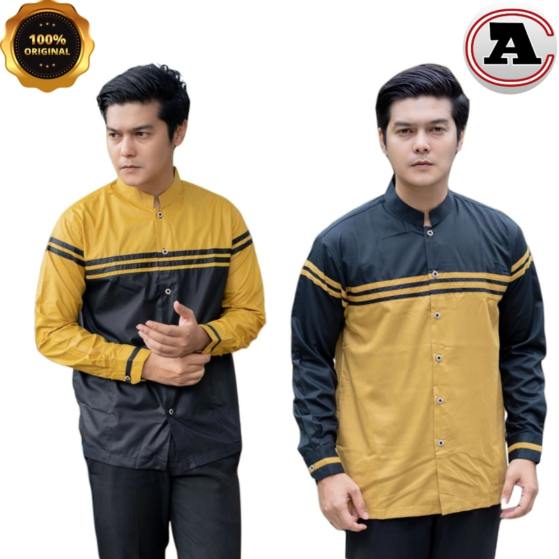 Product image Koko asakhi collection - KOKO LENGAN PANAJANG- KOKO BERGARIS M KUNING
