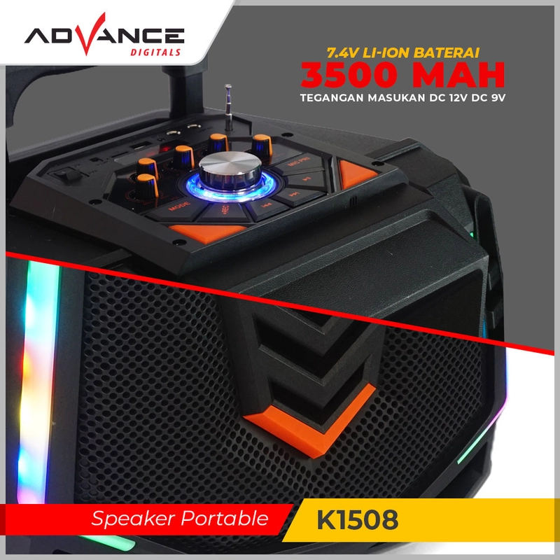 Product image Advance Digitals Indonesia - Speaker K-1508 Meeting Bluetooth Salon Ukuran 15 Inch + 2 Mic Wireless - Default