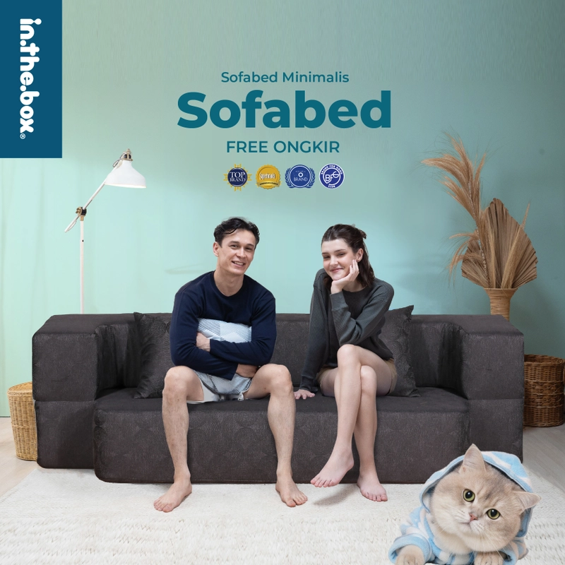 Product image IntheBox - Sofa Bed Ukuran 100x200 (Super Single) F388SF-SBED-100NTR 100 x 200 cm Abu Tua