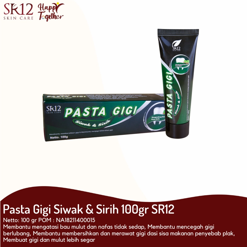 Product image SR12 Pasta Gigi Siwak & Sirih Mencegah Bau Mulut Mengatasi Bau Mulut Napas Lebih Segar 100gr Siwak & Sirih