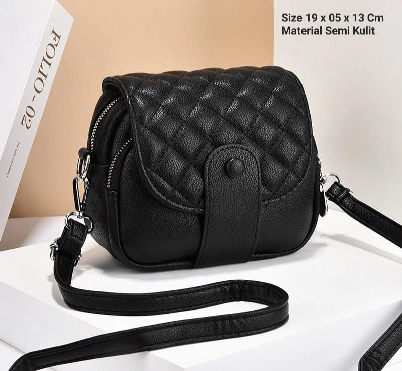 Product image Alcaff - Tas Selempang wanita Kepa Tali Panjang 20x08x15cm Hitam