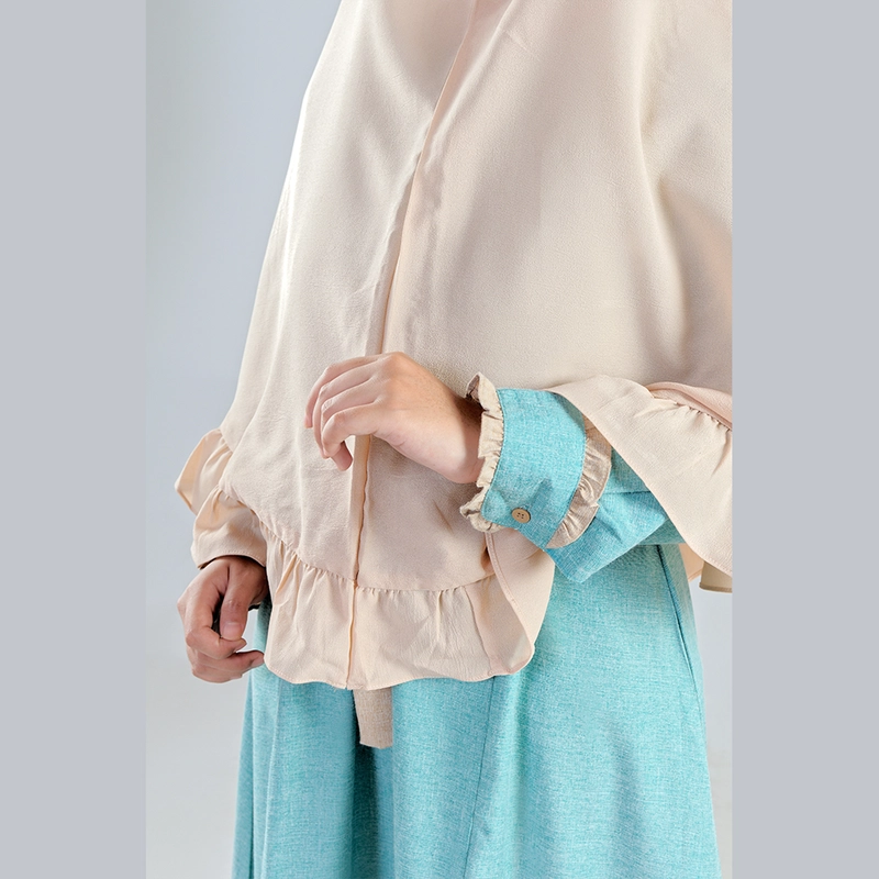Product image Baju Busana Dres Dress Gamis Wanita Dewasa Simple Simpel Kondangan Lebaran Hijau Wardah Khaki M Turquoise Khaki