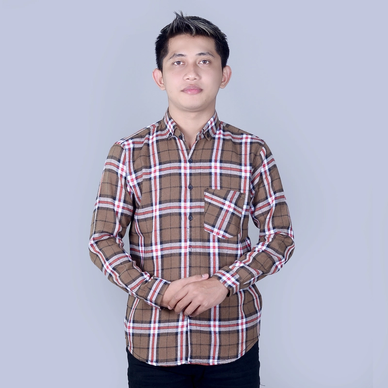 Product image MALLVOSE - Kemeja Flanel Pria Lengan Panjang Flanel KF06 Motif Kotak Terbaru M KF06